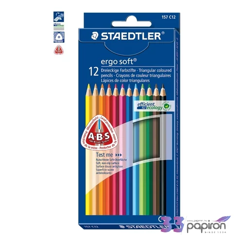 Színes ceruza 12 Staedtler Ergo Soft háromszögletű 12színű Írószerek STAEDTLER 157 C12