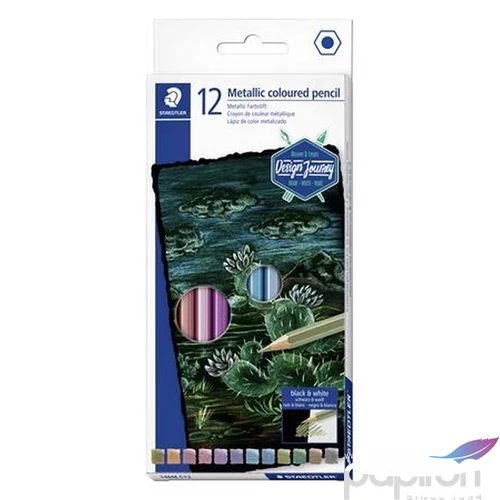 Színes ceruza 12 Staedtler Hatszögletű, 146M, Metál Színek TS146MC11