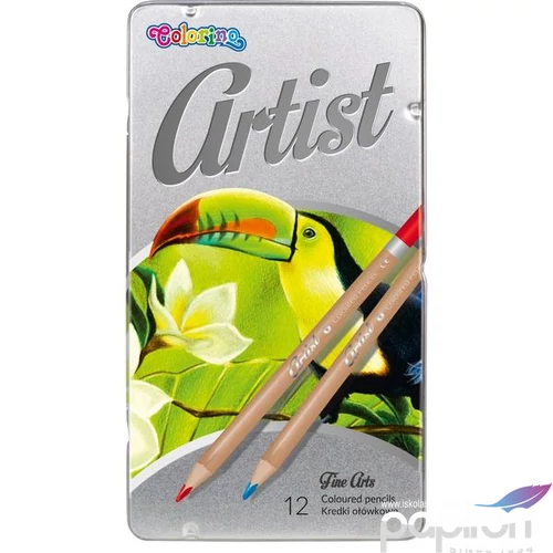 Színes ceruza 12db-os Artist natur, kerek, fémdobozban Színes ceruzák