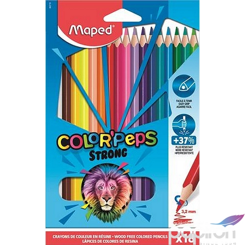 Színes ceruza 18 Maped Color'Peps Strong háromszögletű 18színű Írószerek MAPED 862718