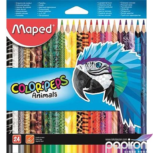 Színes ceruza 24 Maped Color`Peps Animal háromszögletű 24színű Írószerek MAPED 832224
