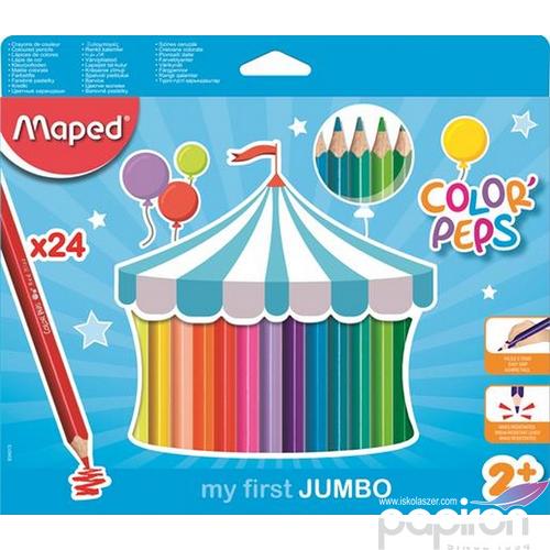 Színes ceruza 24 Maped Color'Peps Jumbo háromszögletű 24színű Írószerek MAPED 834013