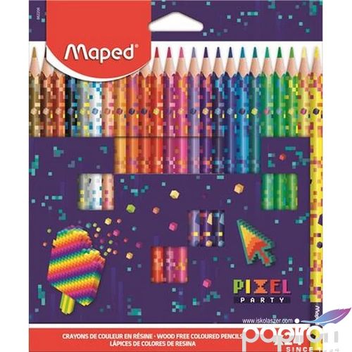 Színes ceruza 24 Maped háromszögletű, Pixel Party IMA862206