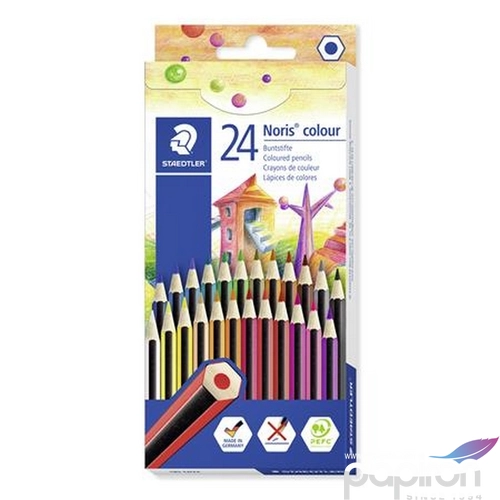 Színes ceruza 24 Staedtler hatszögletű, Noris Colour 185