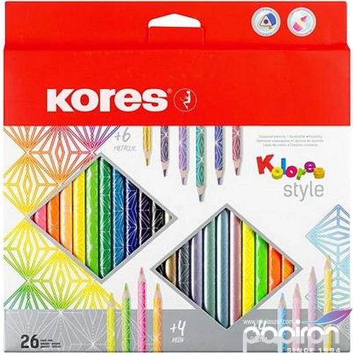 Színes ceruza 26 Kores háromszögletű, Kolores Style IK93320