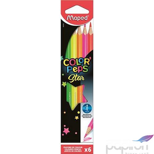 Színes ceruza 6 Maped Color'Peps Fluo háromszögletű 6színű Írószerek MAPED 832003