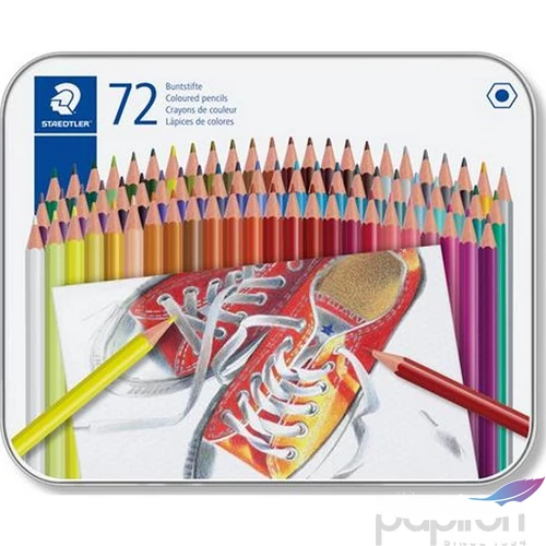 Színes ceruza 72 Staedtler fémdobozos hatszögletű Írószerek STAEDTLER 175 M72
