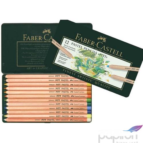 Faber-Castell színes ceruza 12db Pitt pasztell művészceruza készlet AG-Pitt fém dobozban 112112