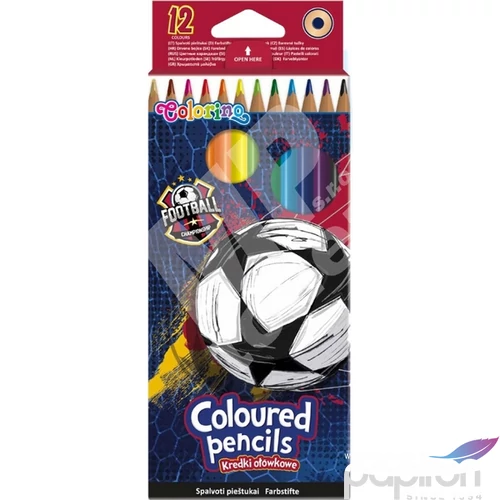 Színes ceruza háromszög Futball focis 12 szín Colorino