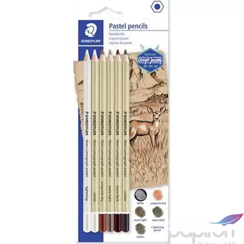 Színes ceruza Staedtler hatszögletű, 6 különböző szín, pasztell Design Journey