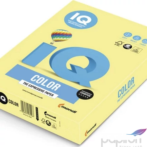 Színes másolópapír A4 IQ 80g, 500 ív/csomag pasztell sárga