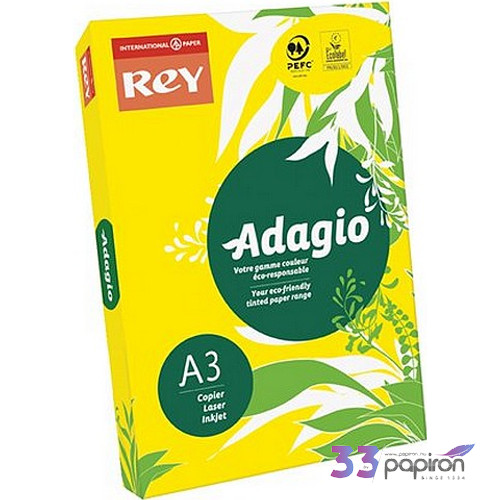 Színes másolópapír Rey Adagio A3, 80gr élénk intenzív sárga/YELLOW LIPAD38IS