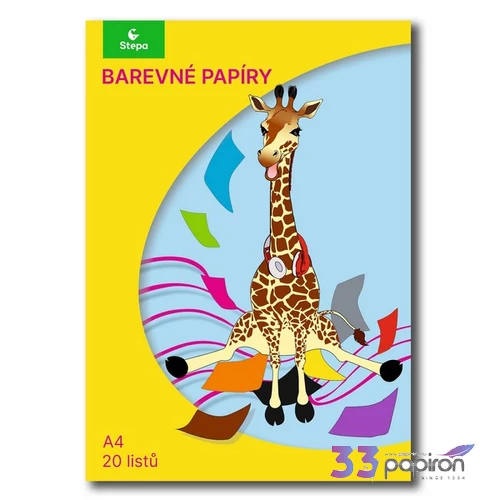 Színes papír A4 80g 2x10 lap STEPA vegyes színek