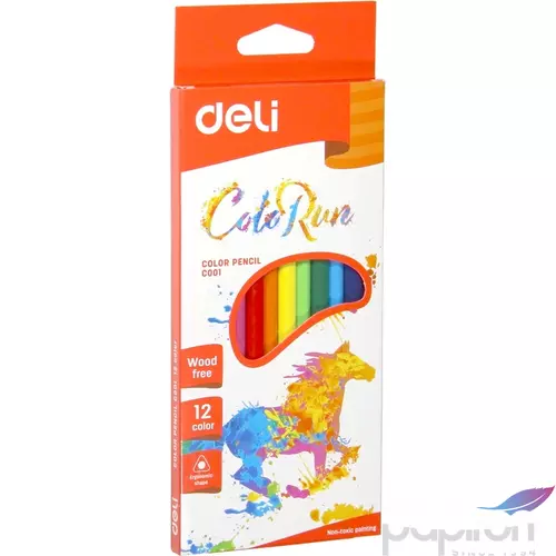 Színesceruza 12-es Deli C001 háromszögletű 12db-os ceruza készlet Color Emotion