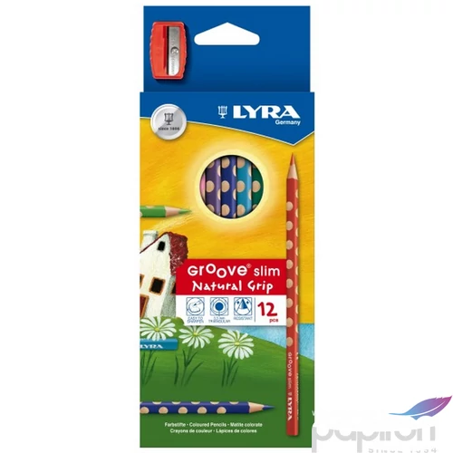 Színes ceruza 12 Lyra Groove Slim+hegyező 2821120