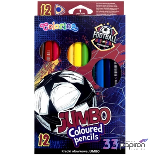 Színes ceruza Jumbo focis Futball 12szín Colorino