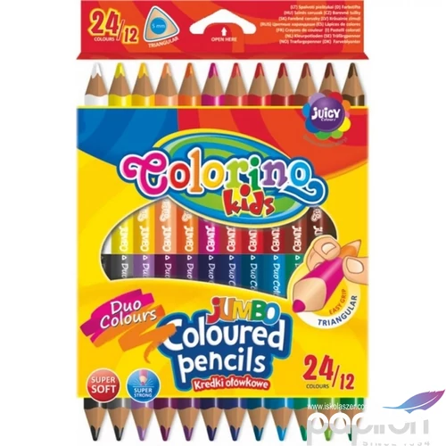 Színes ceruza Colorino K JUMBO trio kétvégű 12/24 készlet 