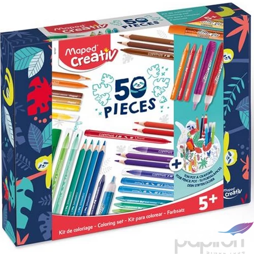 Színezőkészlet Maped írószertartóval, 50 darabos IMAC907036