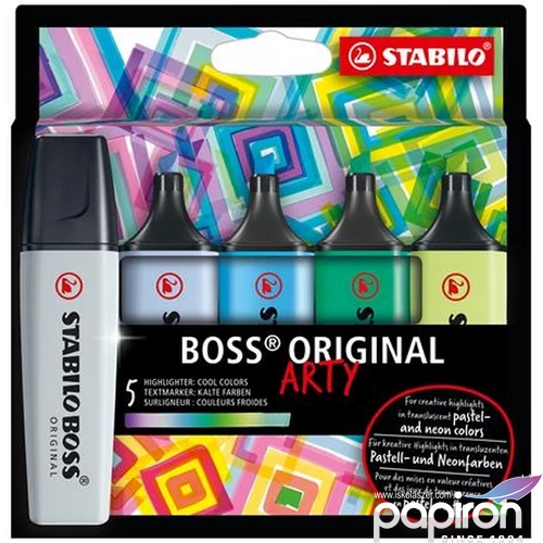 Szövegkiemelő 5 Stabilo 2-5mm, BOSS original Arty, hideg szín TST70502220