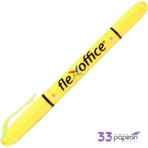 Szövegkiemelő Flexoffice HL01' 1,0/4, 0mm kétvégű sárga Írószerek FLEXOFFICE FO-HL01Y