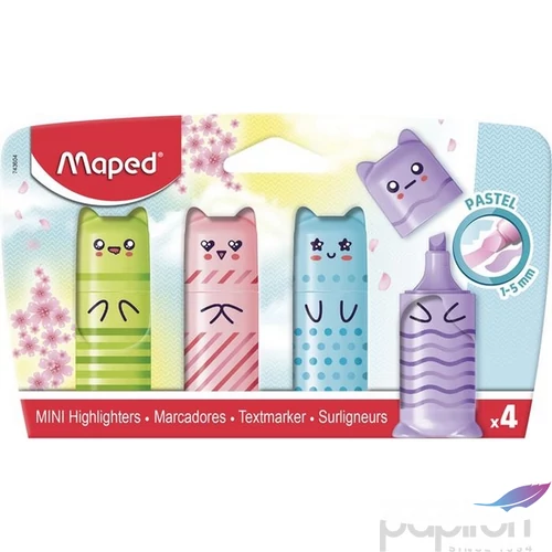 Szövegkiemelő készlet Maped 1-5mm, Mini Pastel 4 különböző pasztell szín