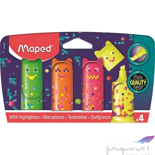 Szövegkiemelő készlet Maped 1-5mm, Pixel Party Mini 4 különböző szín