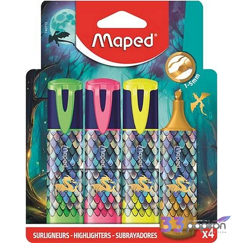 Szövegkiemelő készlet Maped 1-5mm, Dragon sárkány 4 különböző szín