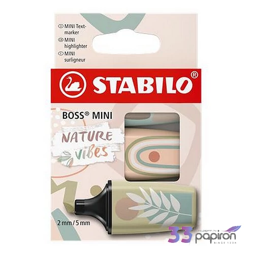 Szövegkiemelő készlet Stabilo 1-4 mm, Boss Mini Nature vibes, 3 különböző szín