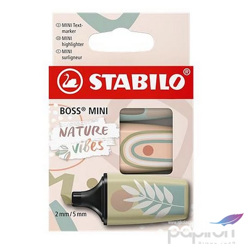 Szövegkiemelő készlet Stabilo 1-4 mm, Boss Mini Nature vibes, 3 különböző szín