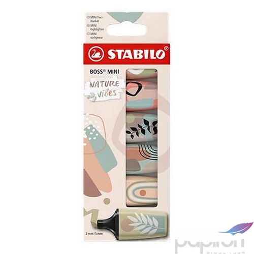 Szövegkiemelő készlet Stabilo 1-4 mm, Boss Mini Nature vibes, 6 különböző szín