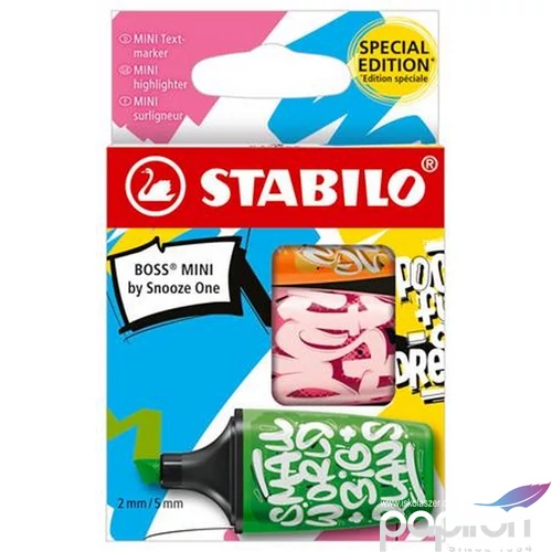 Szövegkiemelő Stabilo 2-5mm, Boss Mini Snooze One 3 különböző szín