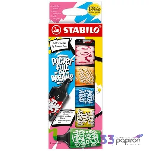 Szövegkiemelő Stabilo 2-5mm, Boss Mini Snooze One 6 különböző szín