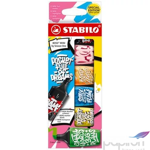 Szövegkiemelő Stabilo 2-5mm, Boss Mini Snooze One 6 különböző szín