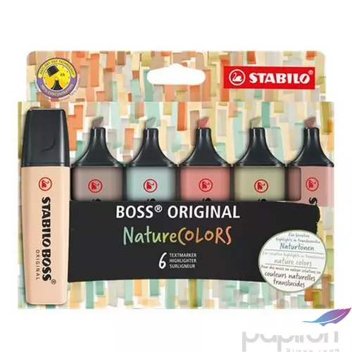 Szövegkiemelő Stabilo 2-5 mm, BOSS original NatureColors 6 különböző szín