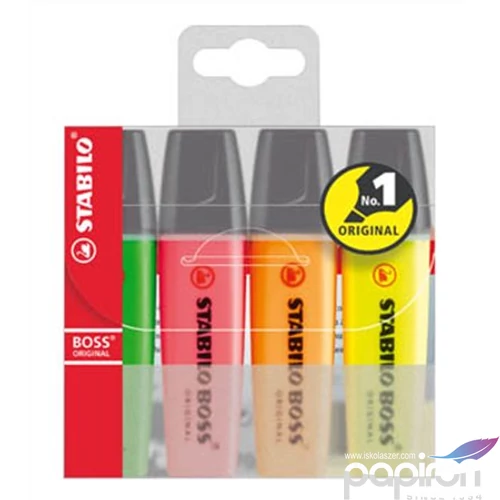 Szövegkiemelő Stabilo BOSS original 2-5mm 4színű Írószerek STABILO 70/4