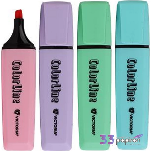 Szövegkiemelő készlet Victoria 1-5mm, ColorLine,4színű pasztell