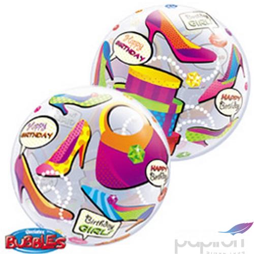 Party Lufi szülinapi 22"-56cm Birthday Girl Shopping Spree fólia lufi +hélium