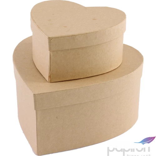 Karton doboz natúr szív alakú karton, 13,5x6,5x11,5cm S/2/1 [8024273919748] KC15/2S