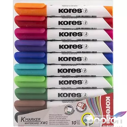 Tábla- flipchart marker Kores K-Marker 1-3mm kerek hegyű 10színű szett Írószerek KORES 20800