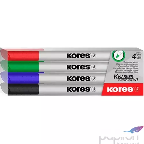 Tábla- flipchart marker Kores K-Marker 1-3mm kerek hegyű 4színű szett Írószerek KORES 22840