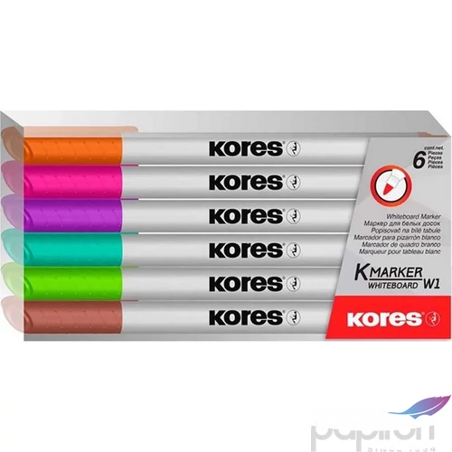 Tábla- flipchart marker Kores K-Marker 1-3mm kerek hegyű 6színű szett Írószerek KORES 22846