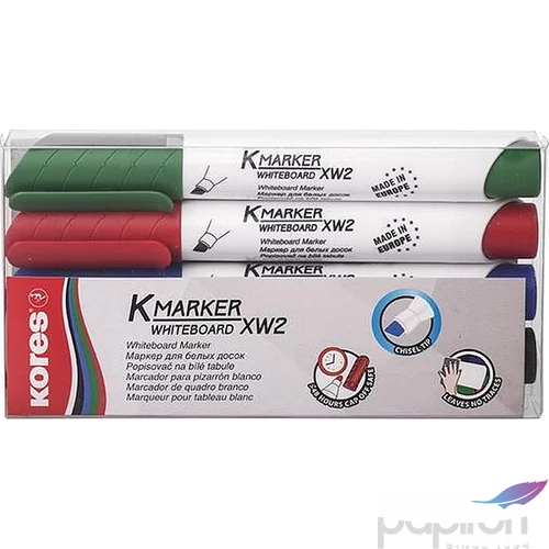 Tábla- flipchart marker Kores K-Marker 1-3mm vágott hegyű 4színű szett Írószerek KORES 20845
