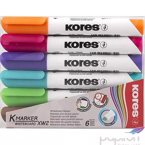 Tábla- flipchart marker Kores K-Marker 1-3mm vágott hegyű 6színű szett Írószerek KORES 20803