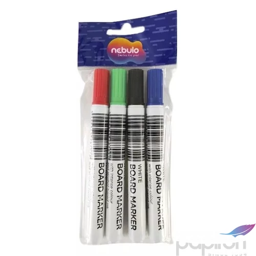Tábla marker kúpos hegy, 4 db-os készlet kék-fekete-piros-zöld