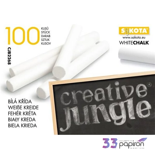 Táblakréta 100 fehér CreativeJungle 100db/doboz Írószerek