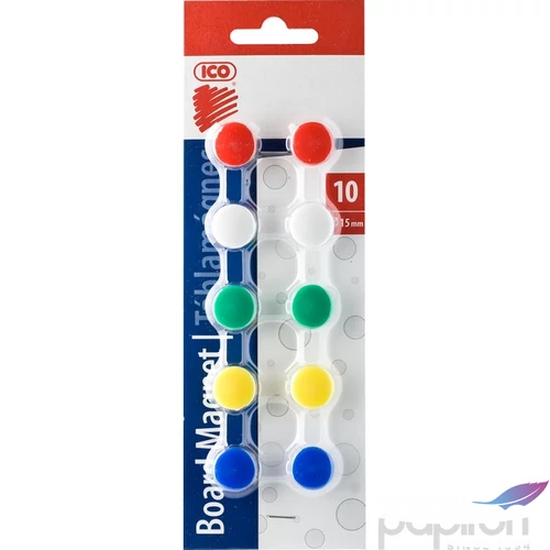 Táblamágnes 15mm ICO 10db/cs Flipchart táblára - mágnestáblára iskolaszer- tanszer- irodaszer