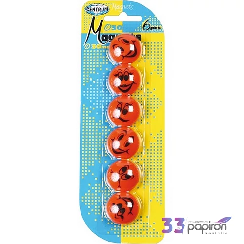 Táblamágnes 30mm színes Centrum, 6db/csomag mintás 82713
