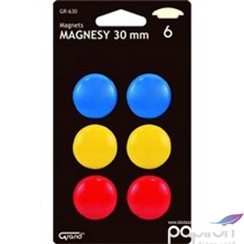 Táblamágnes Grand 30mm 3 szín, 2x3db/csomag - 130-1550