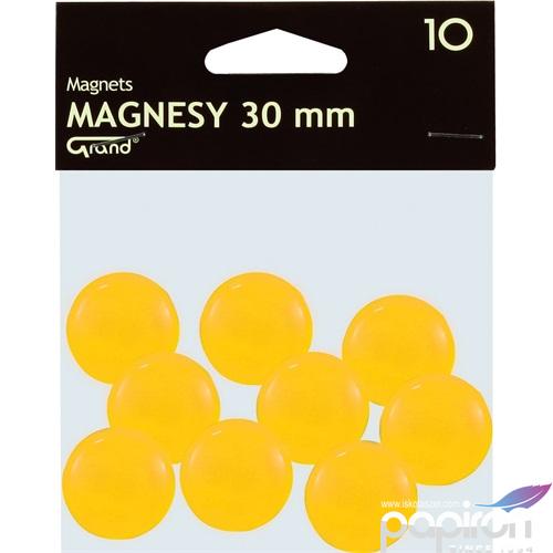 Táblamágnes Grand 30mm sárga, 10db/csomag - 130-1698
