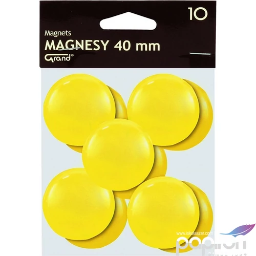 Táblamágnes Grand 40mm sárga, 10db/csomag - 130-1704